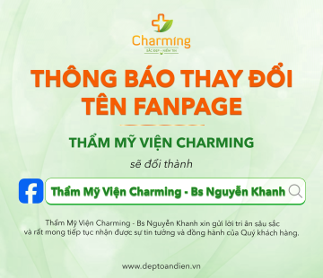 THÔNG BÁO THAY ĐỔI TÊN FANPAGE THẨM MỸ VIỆN CHARMING