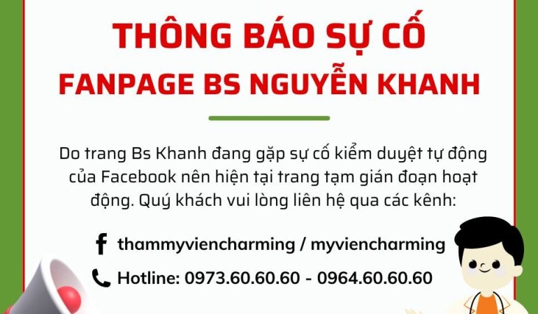 THÔNG BÁO SỰ CỐ FANPAGE BS NGUYỄN KHANH